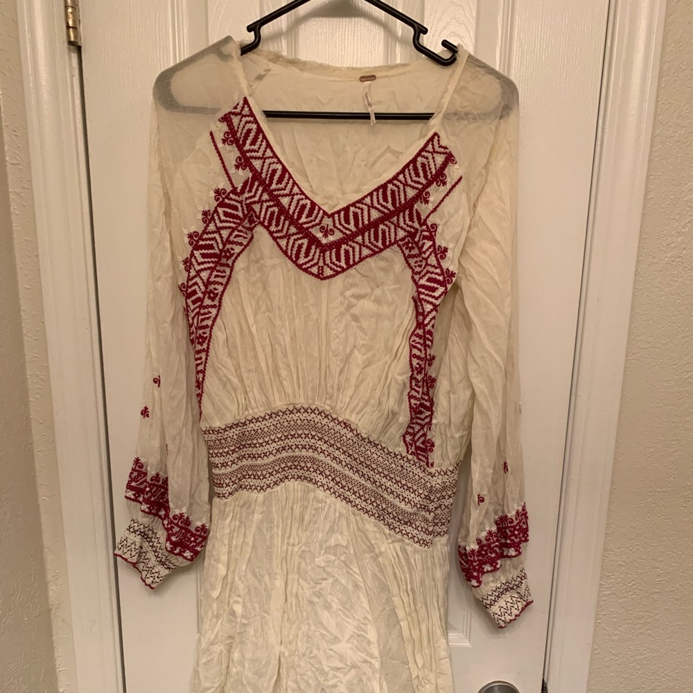 Free People Long Sleeved Bohemian Dress